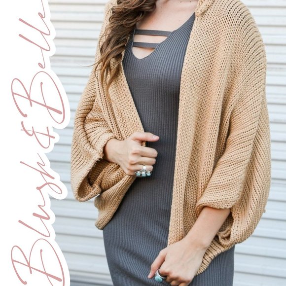 Blush & Belle Sweaters - Cozy Nights Hooded Rib Knit Cardigan MOCHA